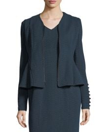 Nanette Lepore Ava Zip-Front Textured Knit Jacket at Neiman Marcus